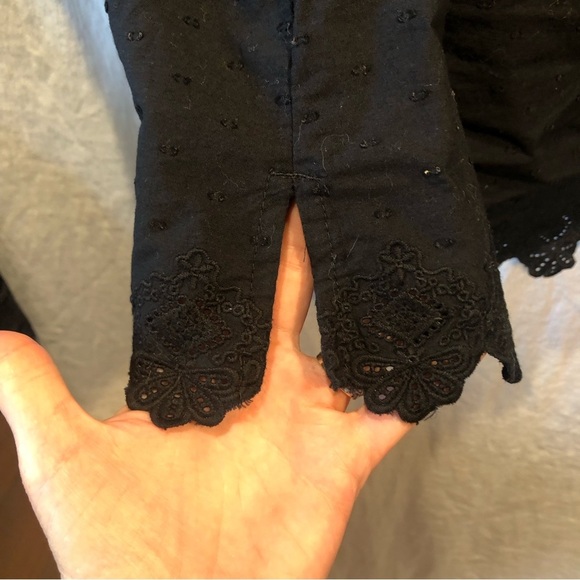 Croft and Barrow cotton Swiss dot and lace edge top with 3/4 sleeve XXL - Picture 9 of 10